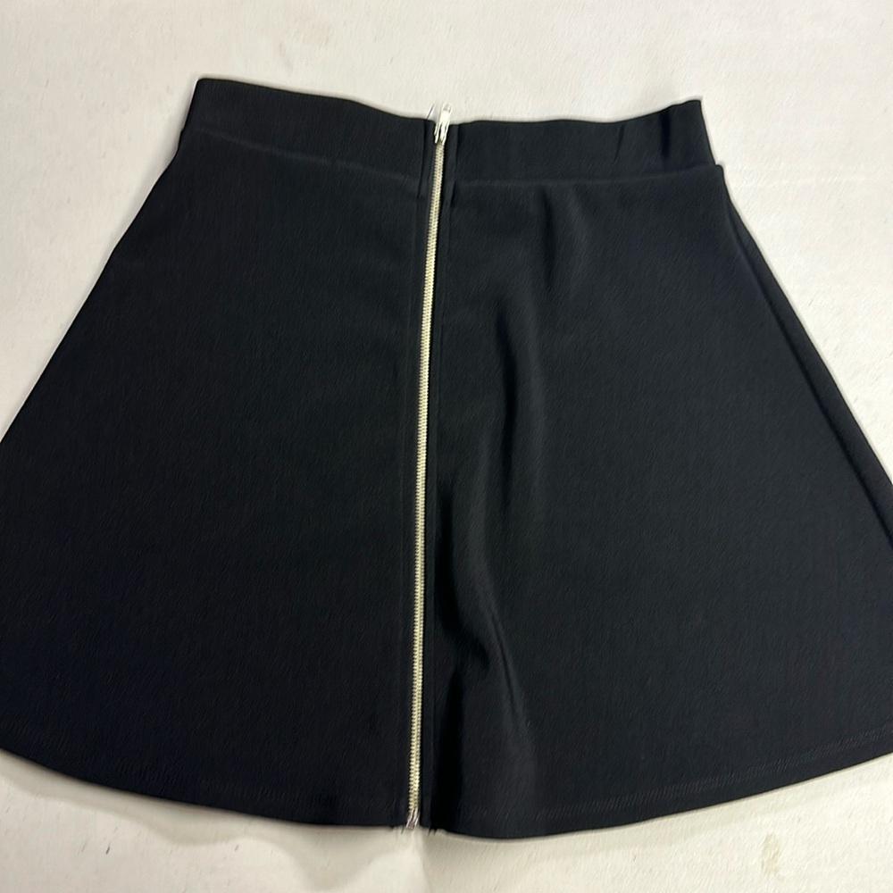 Black skater skirt with zipper down back